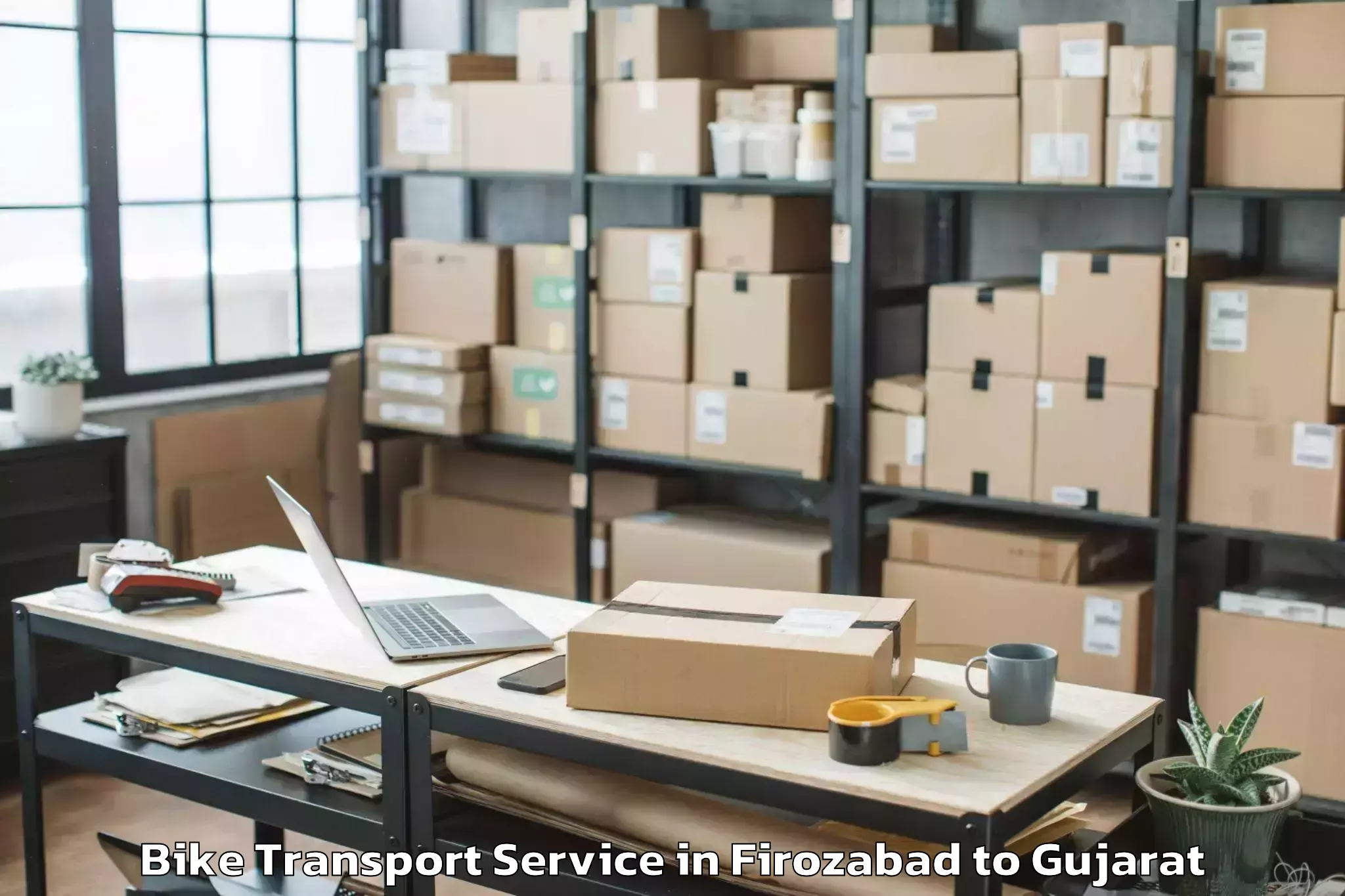 Top Firozabad to Jamkandorna Bike Transport Available